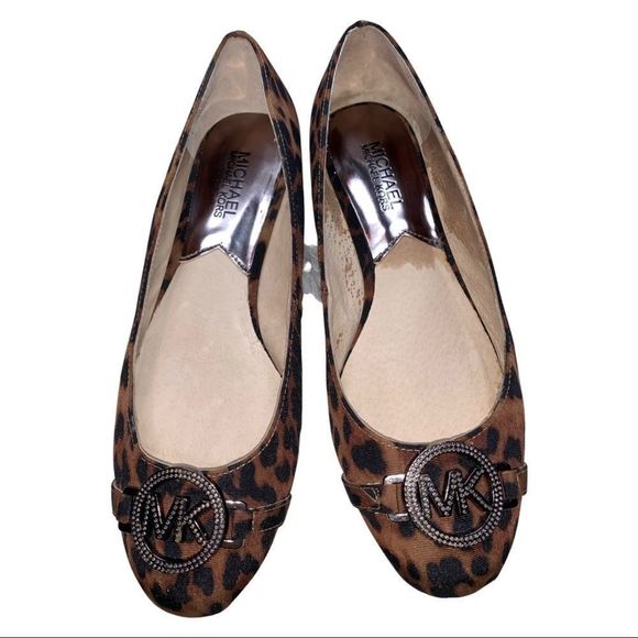 Used Michael Kors Loafers Leopard Print Loungewear Flats Shoes Comfy - Picture 3 of 7